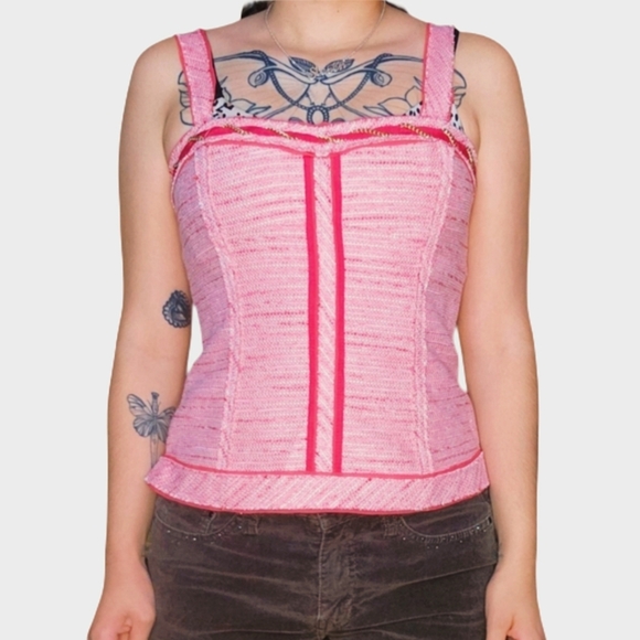 WHBM Pink Twee Corset Top 💗 - Picture 4 of 8
